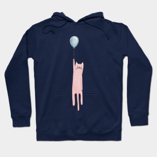 Watercolor cat with a balloon. Hoodie